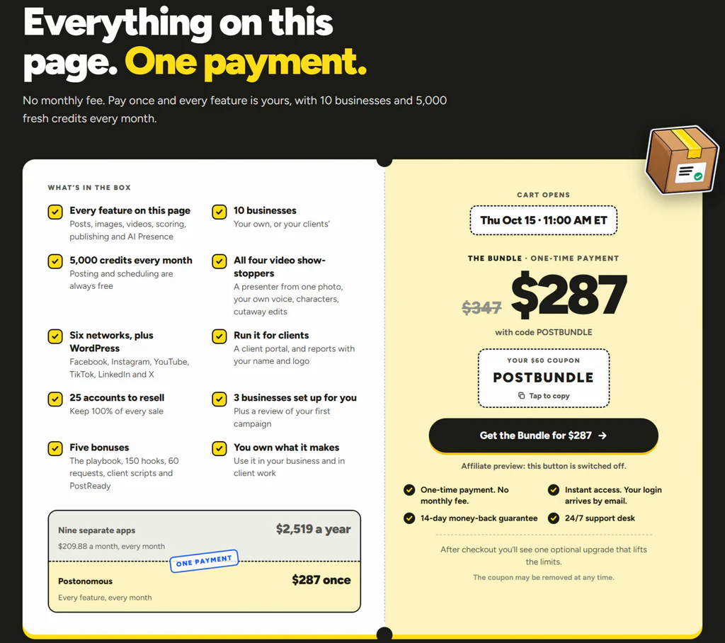 Postonomous-price
