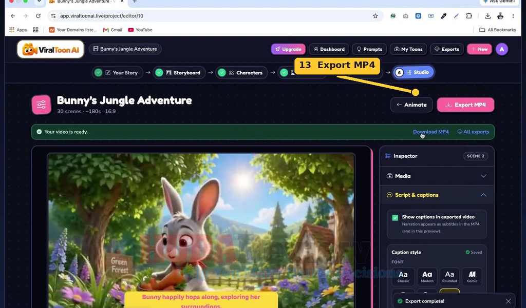 ViralToon-AI-demo-13-Export