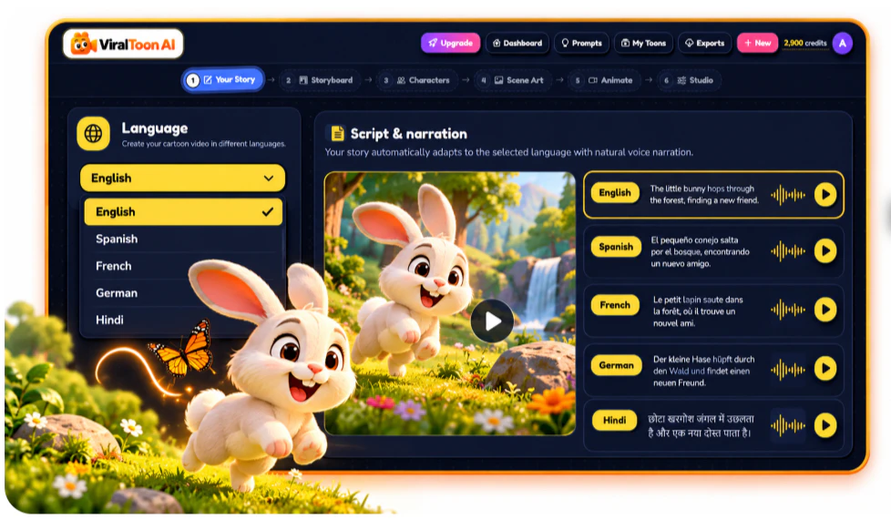 ViralToon-AI-feature-11-Language