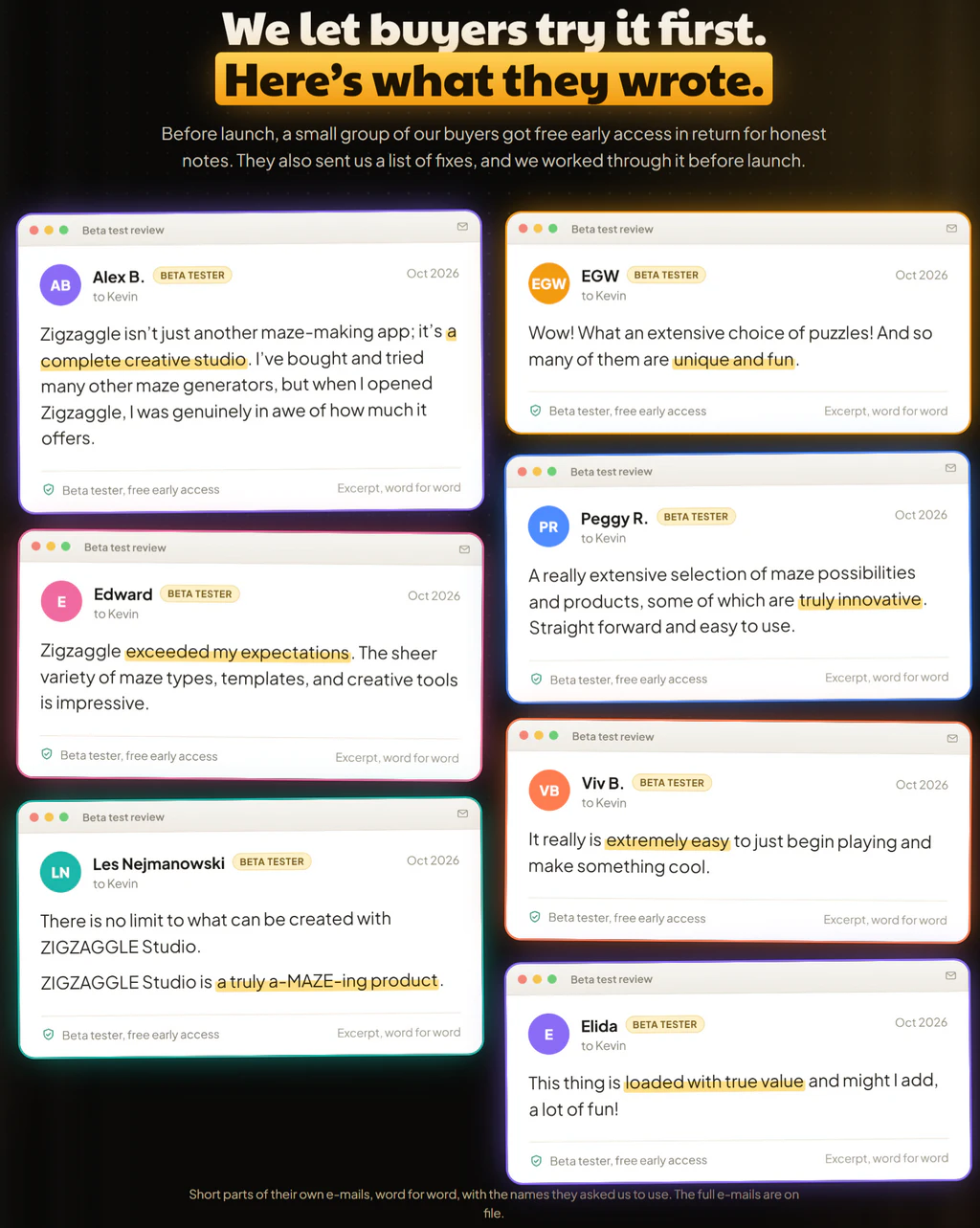 Zigzaggle-feedback